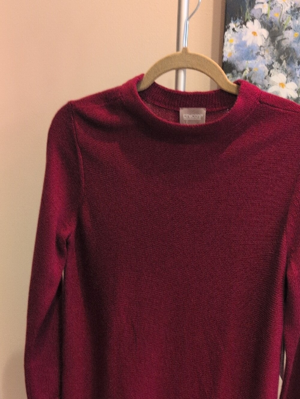 Chico's Rich Berry Crewneck Sweater